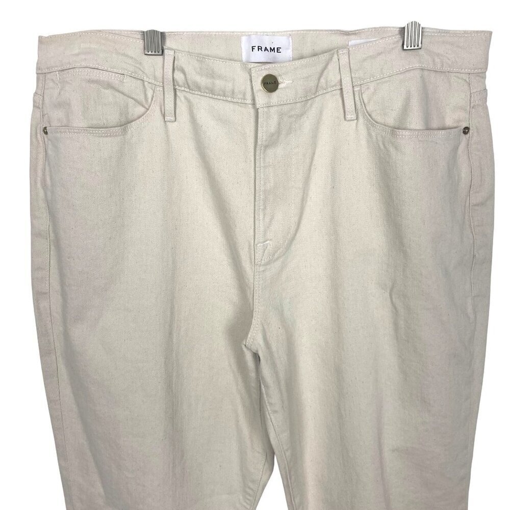 Frame Le High Straight Jeans Winter White Womens 33 High Rise Light Stretch - Picture 3 of 10